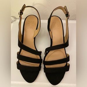 Black Strappy Mid Heel Slingback! Size 8